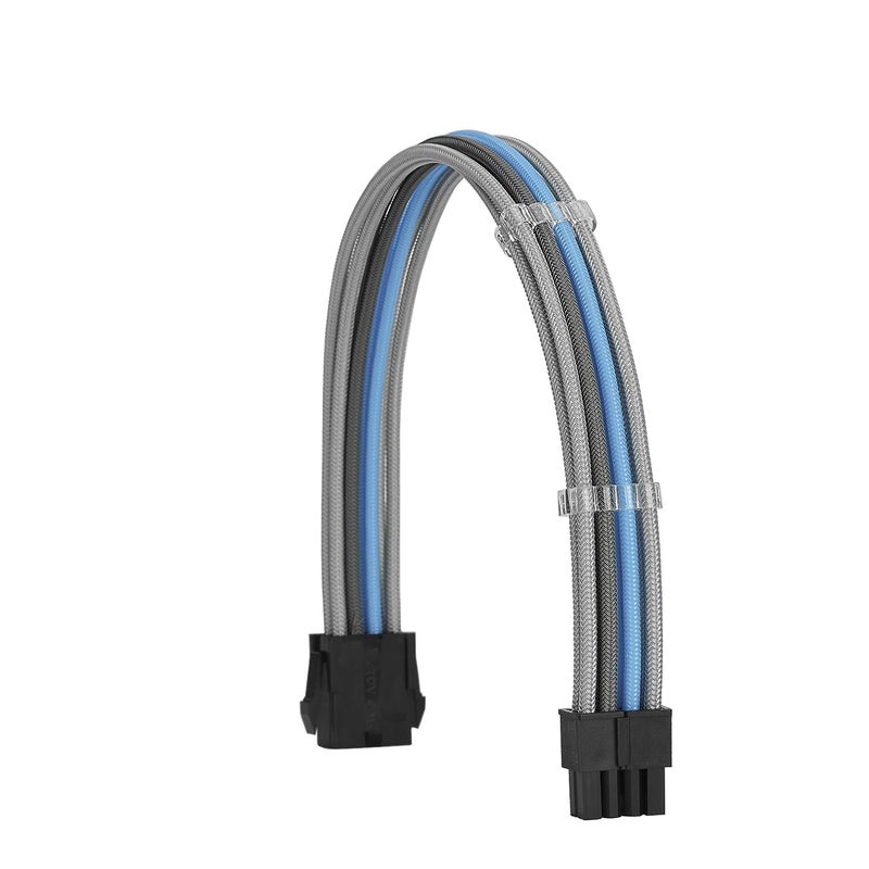 Formulamod Sleeve Extension Power Supply Cable Kit 18AWG ATX 24P+ EPS 8-P+PCI-E8-P with Combs for PSU to Motherboard/GPU Fm-NCK3 (Silver Grey Sky Blue) - Image 4